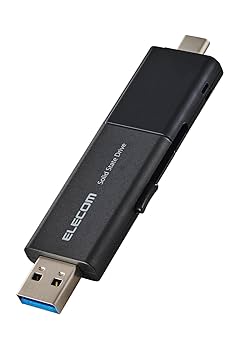 1TB 1000MB/s ESD-EMB1000GBK エレコム SSD 外付け 1TB キャップ式 USB3.2(Gen1) 小型 ブラック ESD